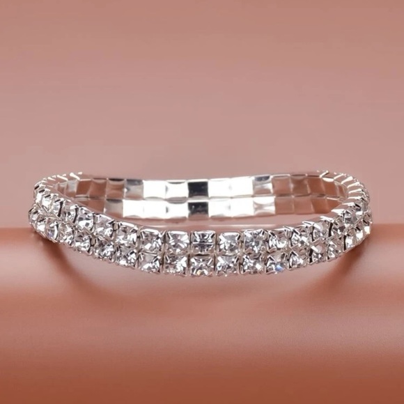 Glamorous Gold/Silver Rhinestone Bracelet - Picture 4 of 12